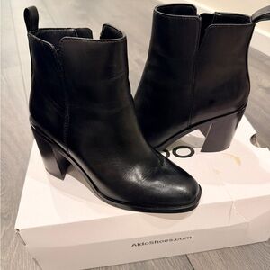 Aldo Black Heeled Ankle Boots